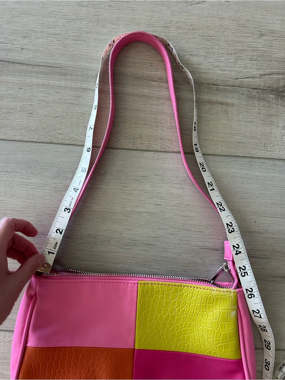 Wild Fable Colorblock Pink Shoulder Bag with Orange & Yellow Panels
